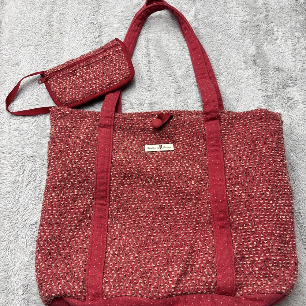Isabella's Journey Tapestry Tote bag red tweed W/change purse